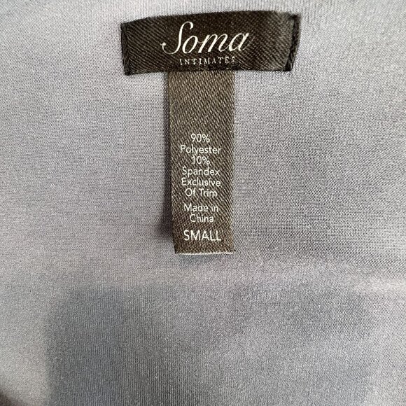 Soma Intimates Dress Women S Baby Doll Pink Black Floral 3/4 Bell Sleeve Stretch - Picture 4 of 12